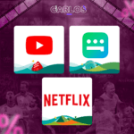 اشتراك نتفلكس شهر + اشتراك يوتيوب بريميوم شهر + اشتراك شاهد الرياضية